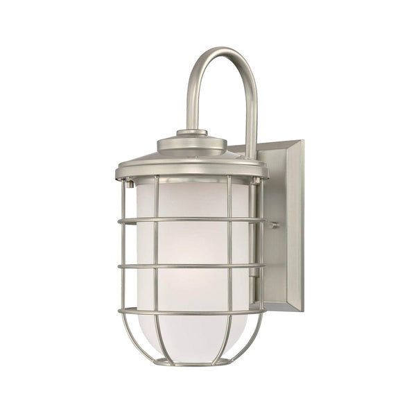 Westinghouse 63480 Ferry 1-Light Outdoor Wall Mount Lantern, Brushed Nickel