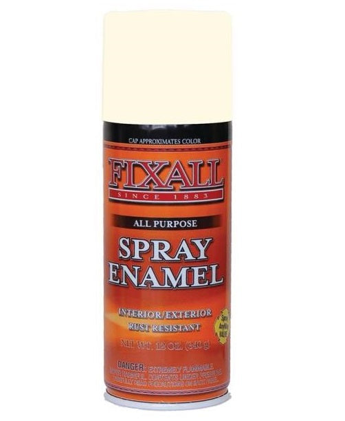 Fixall F1323 All Purpose Enamel Spray Paint, Liquid, Characteristic, 12 Oz, Aerosol, Almond