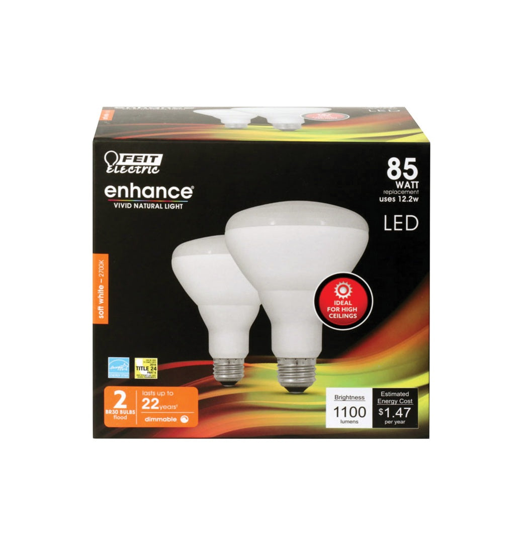 Feit Electric BR30DMHO/927CA2 Dimmable LED Light Bulb, 12.2 W