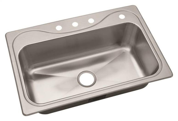 Sterling Plumbing 45987-4-NA Single Sink Bowl, Stainless Steel