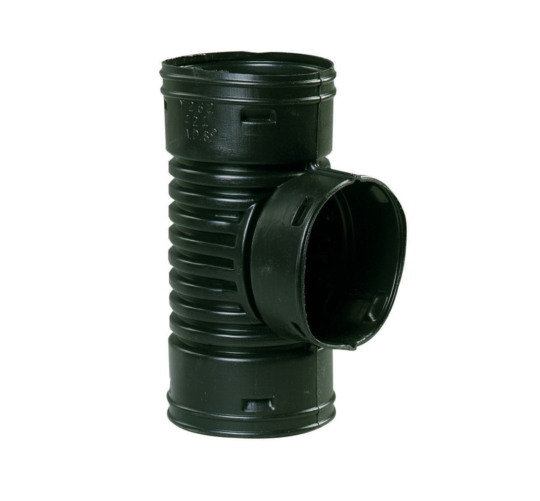 ADS 0421AA Snap Polyethylene Tee, Black, Pipe Size 4"