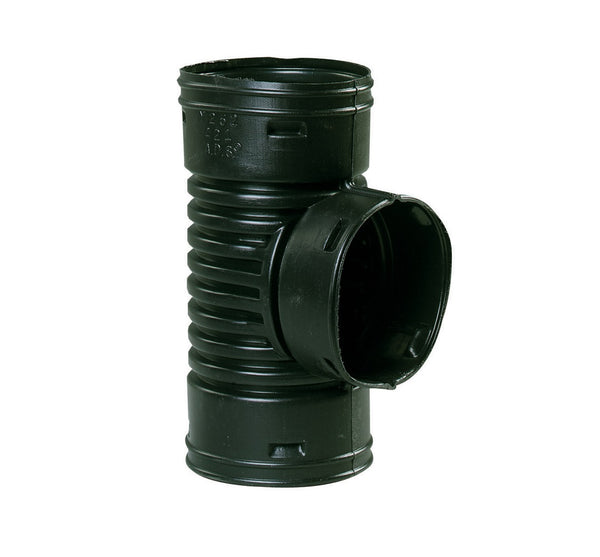 ADS 0421AA Snap Polyethylene Tee, Black, Pipe Size 4"