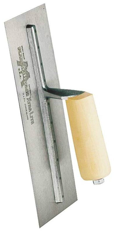 Marshalltown 12A Drywall Trowel, 14"x4 1/2", Straight Wood Handle