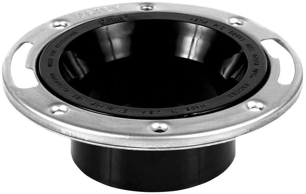 Oatey 43494 Level Fit Closet Flange, Stainless Steel Ring, 3" x 4"