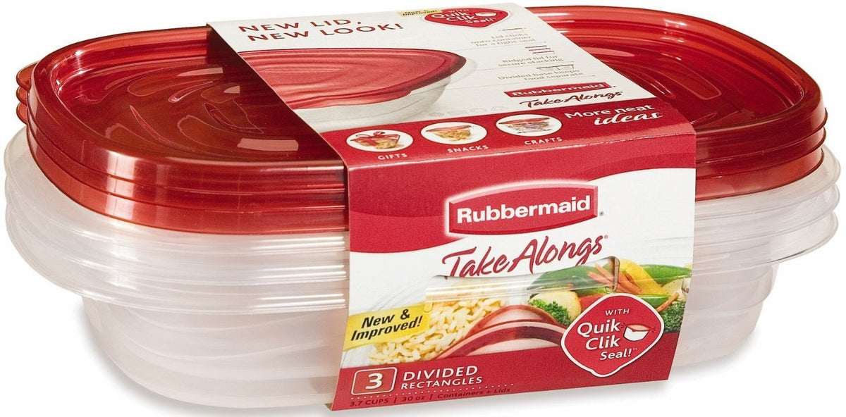 Rubbermaid 7F55RETCHIL TakeAlongs Food Storage Rectangle Containers, 4 Cup Capacity