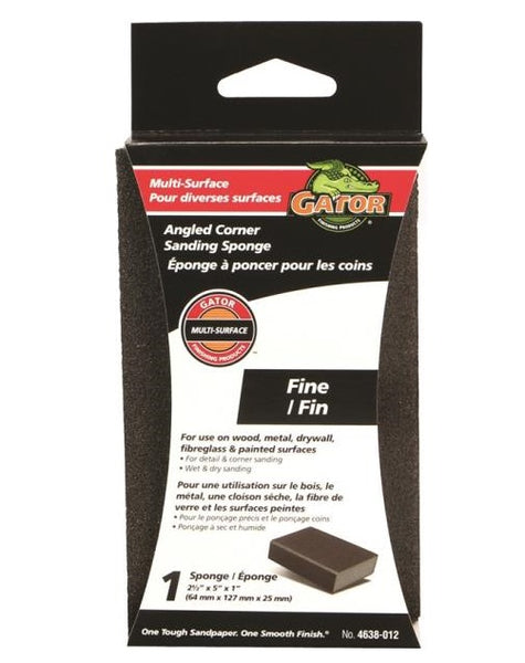 Gator 4638-012 Dual Wedge Waterproof Sanding Sponge, Fine, Aluminum Oxide