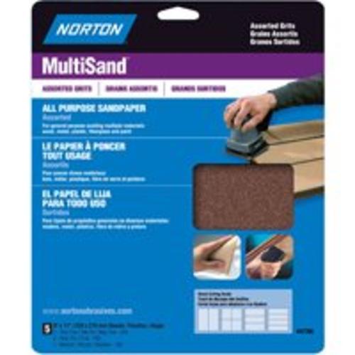 Norton 47765 ﻿Aluminum Oxide Sandpaper, 9"x11", Pkg/5