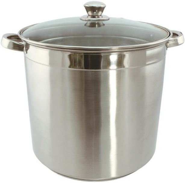 Dura-Kleen 3020 Eurohome Stock Pot With Glass Lid, 20 Quart