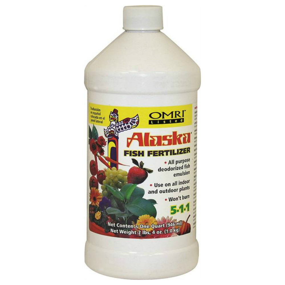alaska fish plant fertilizer Alaska 100099247 Fish Emulsion All Purpose Plant Food, 1 Quart