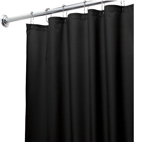 InterDesign 14659 Polyester Shower Curtain & Liner, 72" x 72", Black