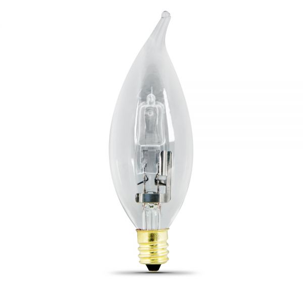 Feit Electric BPQ25CFC/2 Energy Saving Flame Tip Halogen Bulb, 25 Watt