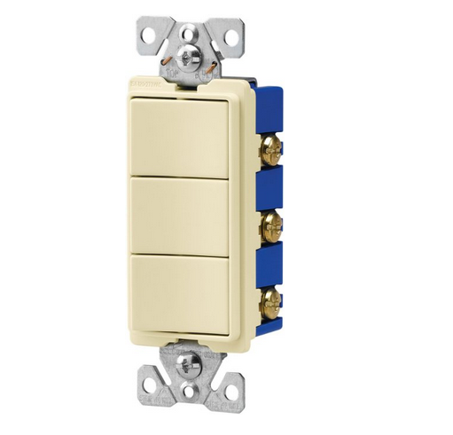Cooper Wiring 7729A-SP Deco Combo 3Single Switches Al