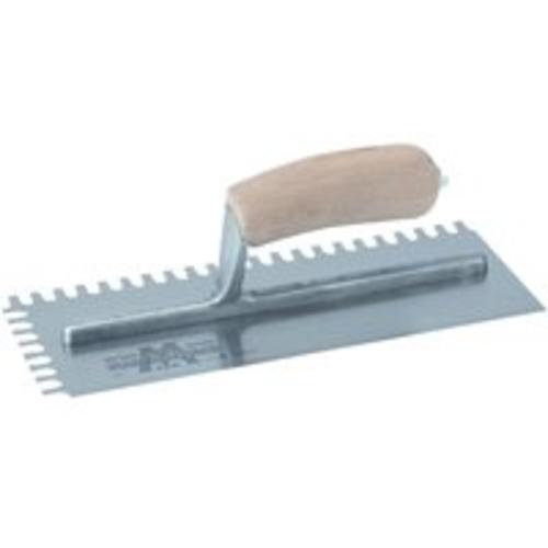 Marshalltown 704S U-Notched Trowel With Wood Handle, 11"x4-1/2"