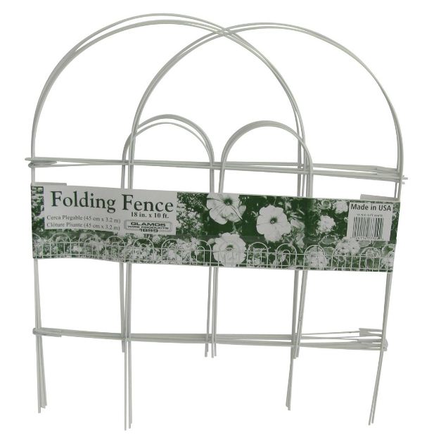 Glamos Wire 777009 Folding Garden Fences, White, 18" x 10"