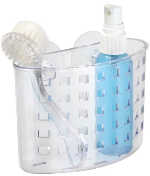 InterDesign 23500 Suction Bath Organizer, Clear, 7"