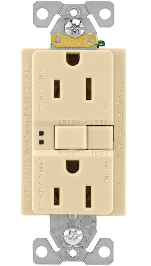 Cooper Wiring SGF15V-3 GFCI Self-Test Duplex Receptacle, 15 Amp, Ivory