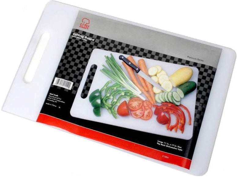 Chef Craft 21554 Cutting Board, 17" X 11" 0.40", White