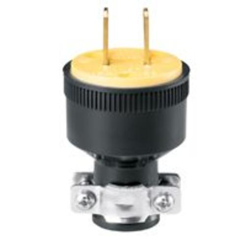 Cooper Wiring BP1723 Two Wire Rubber Round Plug, Black