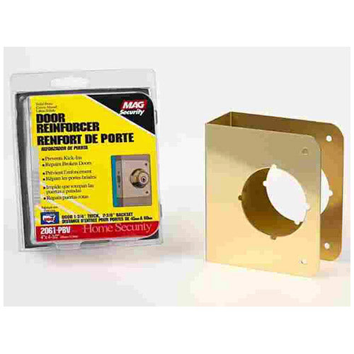 Prime-Line U 9556 Door Reinforcer, Solid Brass, 2-1/8"