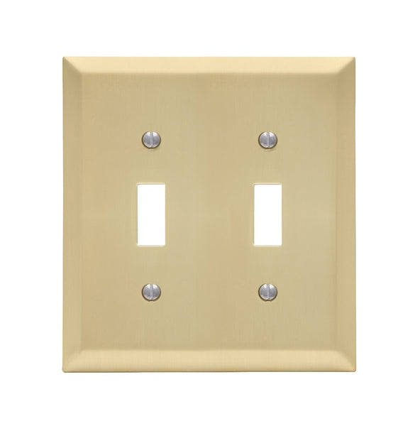 AmerTac 163TTSB Century Wallplate, Satin Brass, 2-Gang