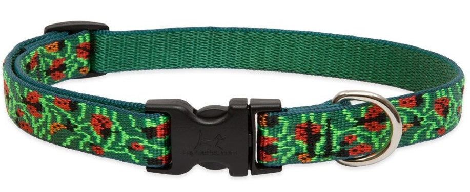 Lupine 30301 Adjustable Dog Collar, 9"-14", Beetle Mania Design