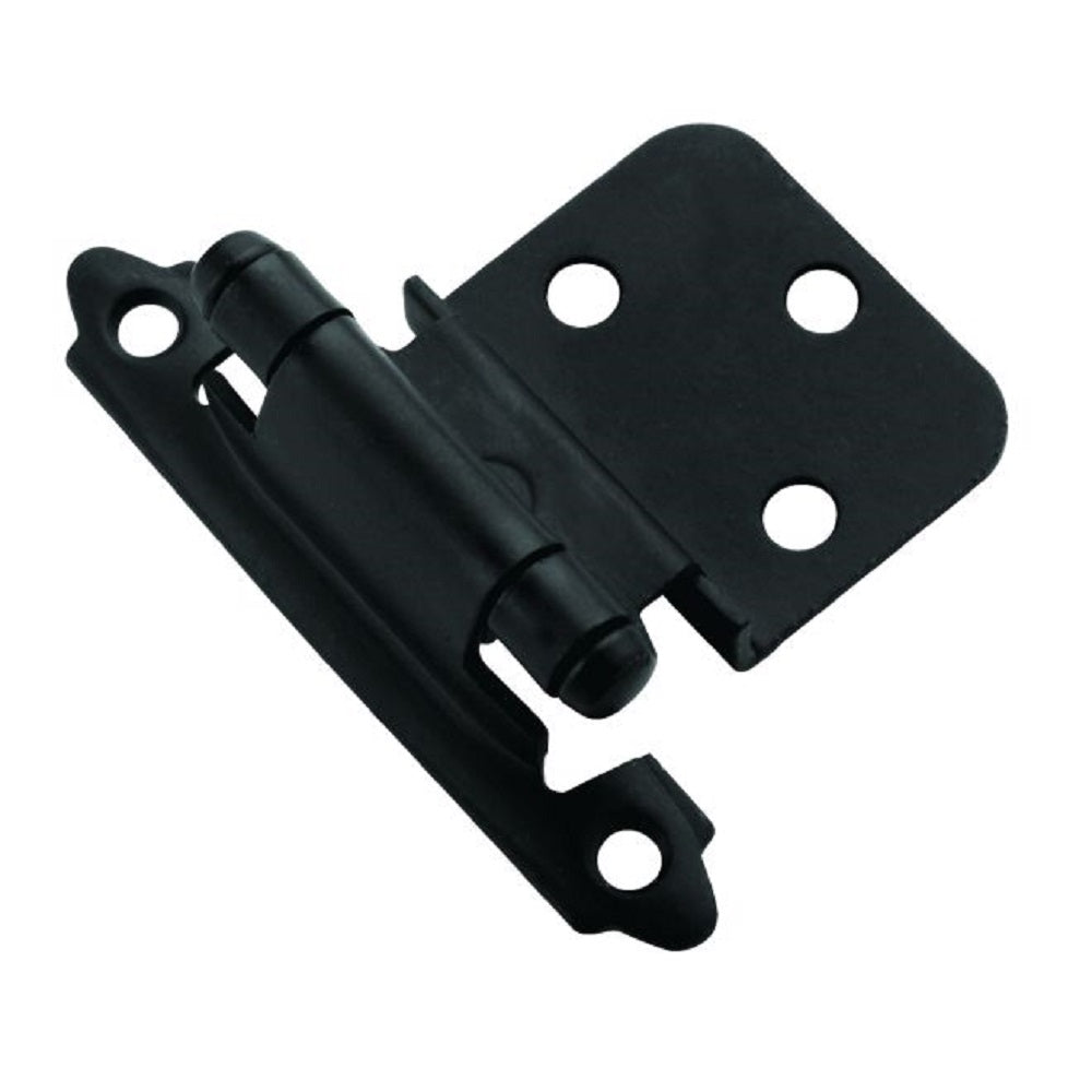 Amerock BPR3428FB Self Closing Face Mount Cabinet Hinge, 3/8", Flat Black