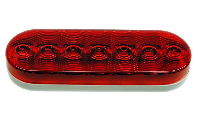 Peterson V821KR-7/3 LED Oval Stop, Turn & Tail Light, 4", Red