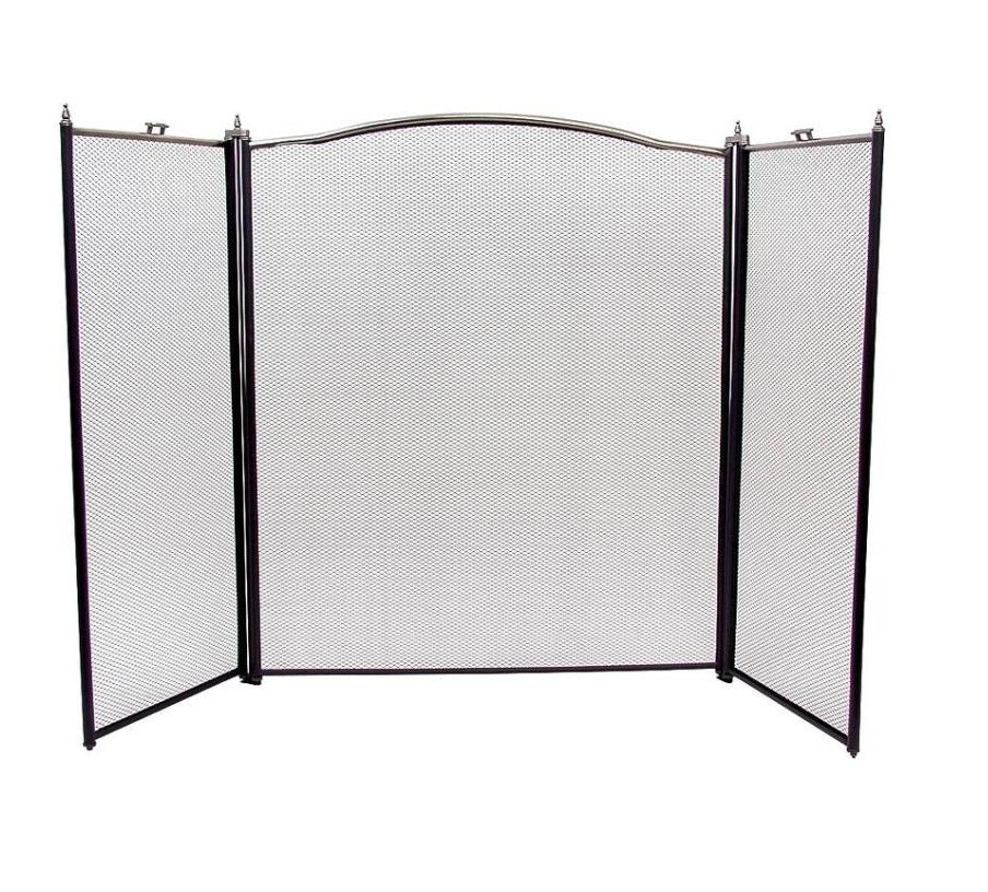 Simple Spaces C31020ASK3L 3-Panel Fireplace Screen, Antique Silver, 30.5" x 52"