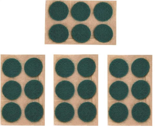 Prosource PH-122294-PS Self Stick Felt Round Pads,  3/8", Green, Card of 24