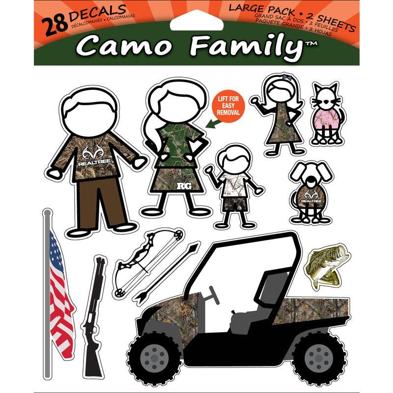 RealTree RT-CFAM-LG Universal Car Decals, Camouflage, 36 Pack
