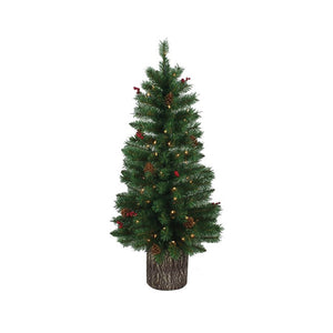 Santas Forest 27348 Pre-Lit Christmas Tree, Clear, 4'