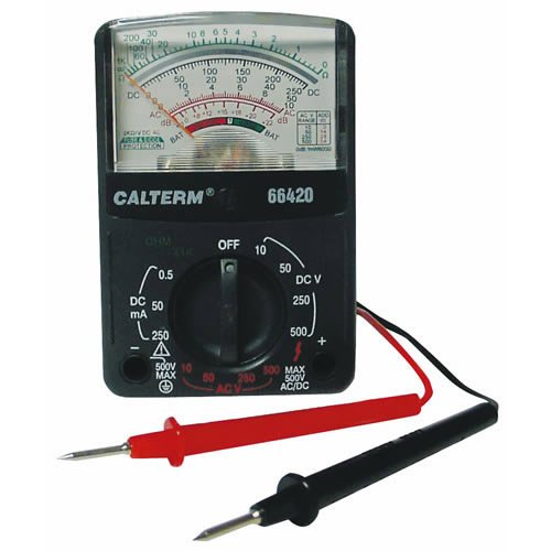 Calterm 66420 12 Range Analog Multimeter, 500 V