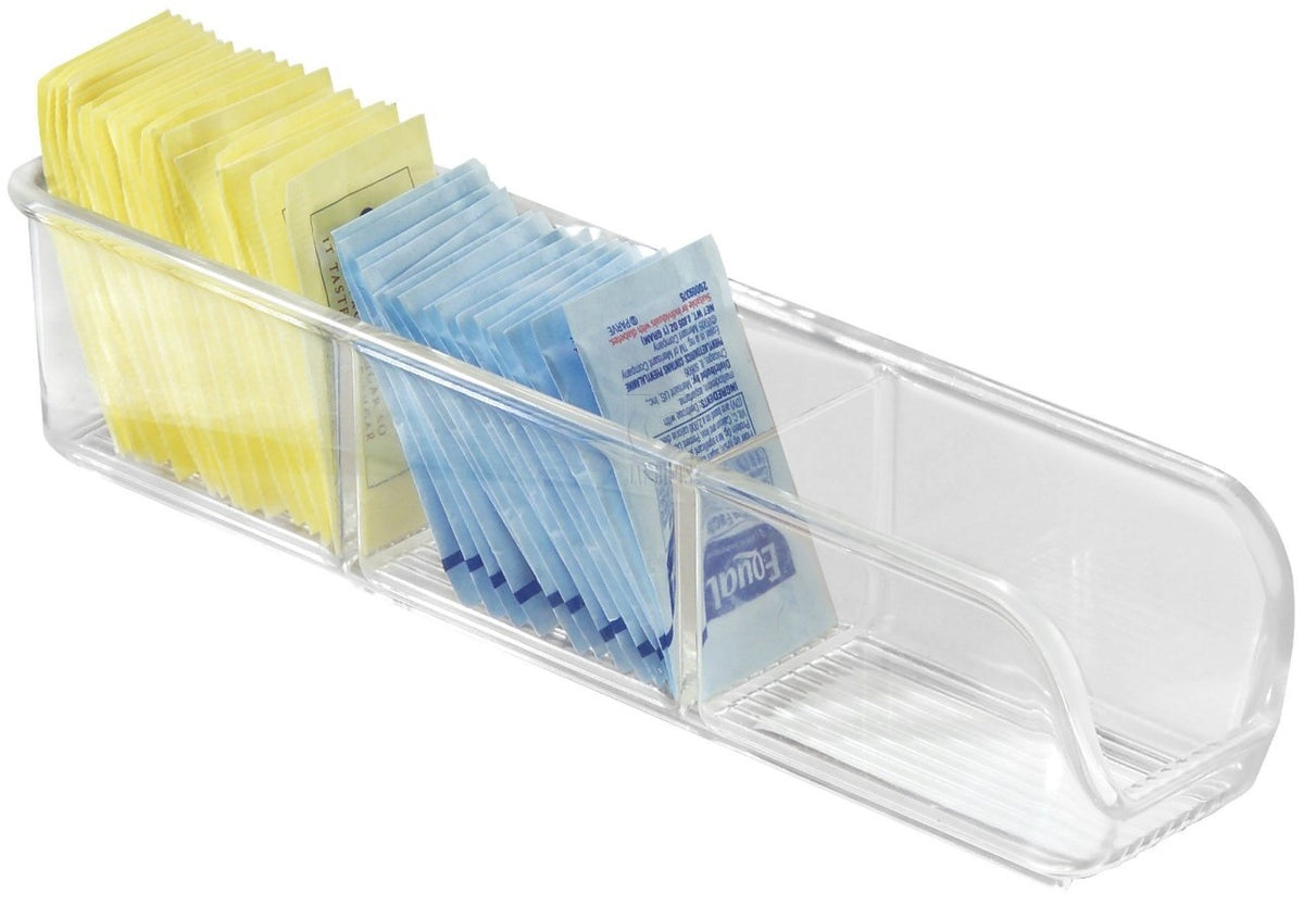 InterDesign 55130 Linus Sugar Tea Place Cabinet Organizer, Clear, 9"