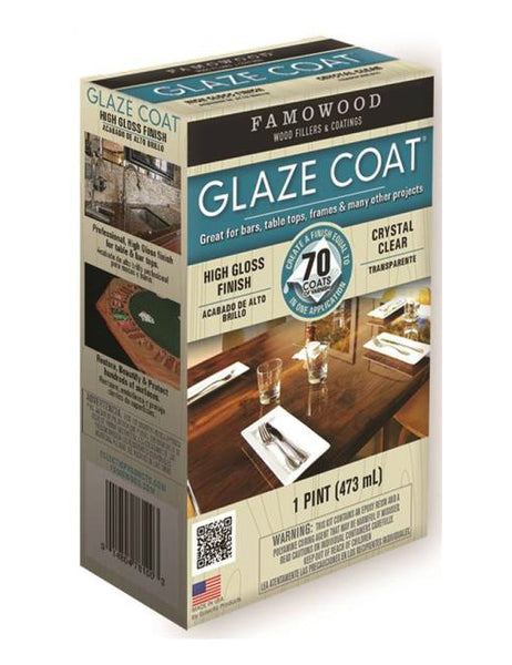 Famowood 5050060 Glaze Coat Epoxy Hi Build Coat, 1 Pint