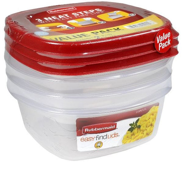 Rubbermaid 2039756 Food Storage Container Set, Red, Clear