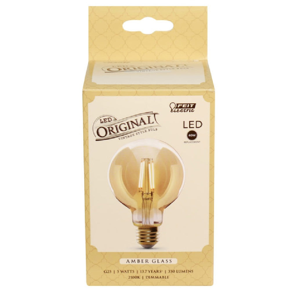 Feit Electric G25/VG/LED Original Vintage Dimmable LED Bulb, 5 W