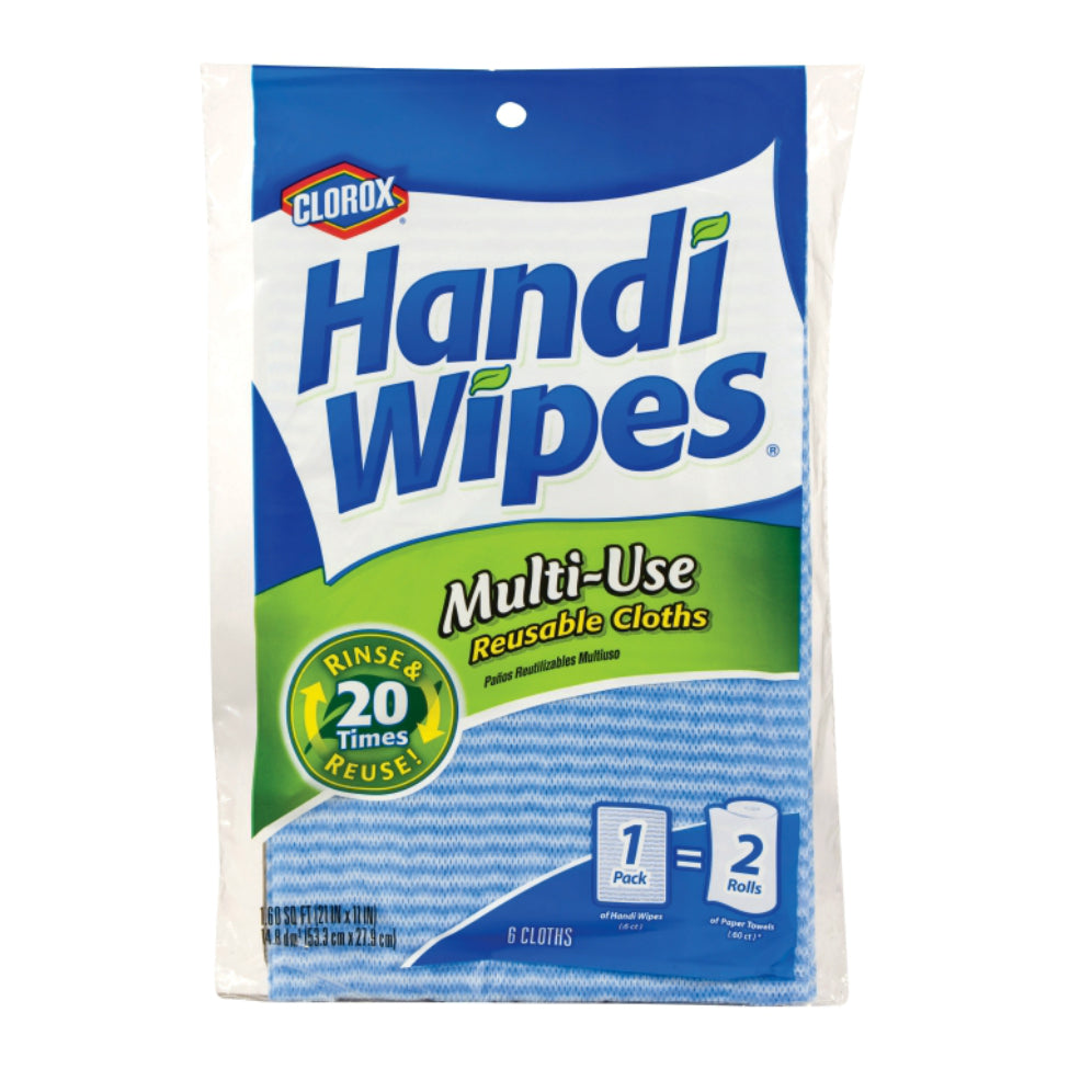 Clorox 12587 Multi-Use Resuable Cloth Handi Wipes, 6 Count