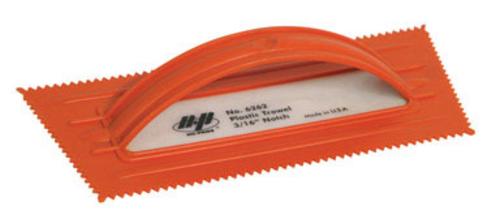 Marshalltown 16262 Plastic Notched Trowel 10"x4-1/2", Orange