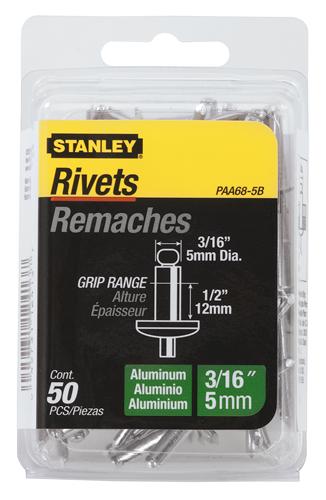 Stanley PAA68-5B Aluminum Rivets 3/16"x1/2", 50/Pack