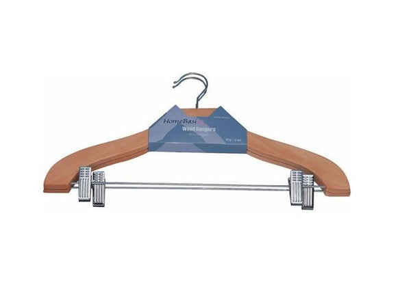 Simple Spaces HEA00043G-N 2 Clip Clothes Hanger Set, Wood, 2 Piece