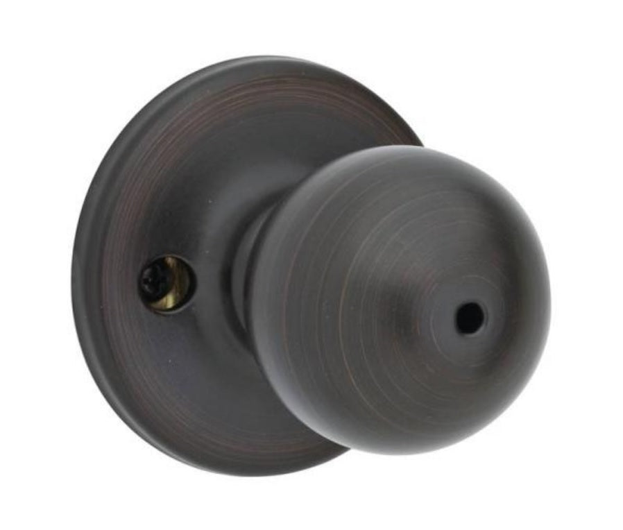 Kwikset 300P11PRCALRCSV1 Polo Signature Ball Privacy Door Knob, Venetian Bronze