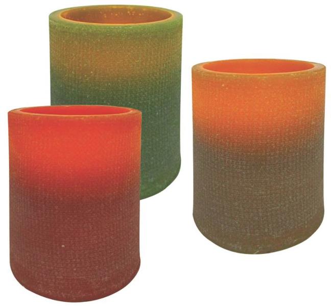 Holiday Basix E03394 Pillar Candles, 4", 3 in 1