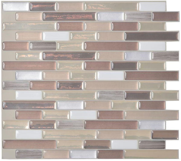 Smart Tile SM1053-6 Muretto Adhesive Decorative Wall Tile, Durango