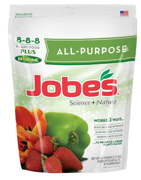 Jobes 59566 All Purpose Fertilizer, 8-8-8, 6 Lb