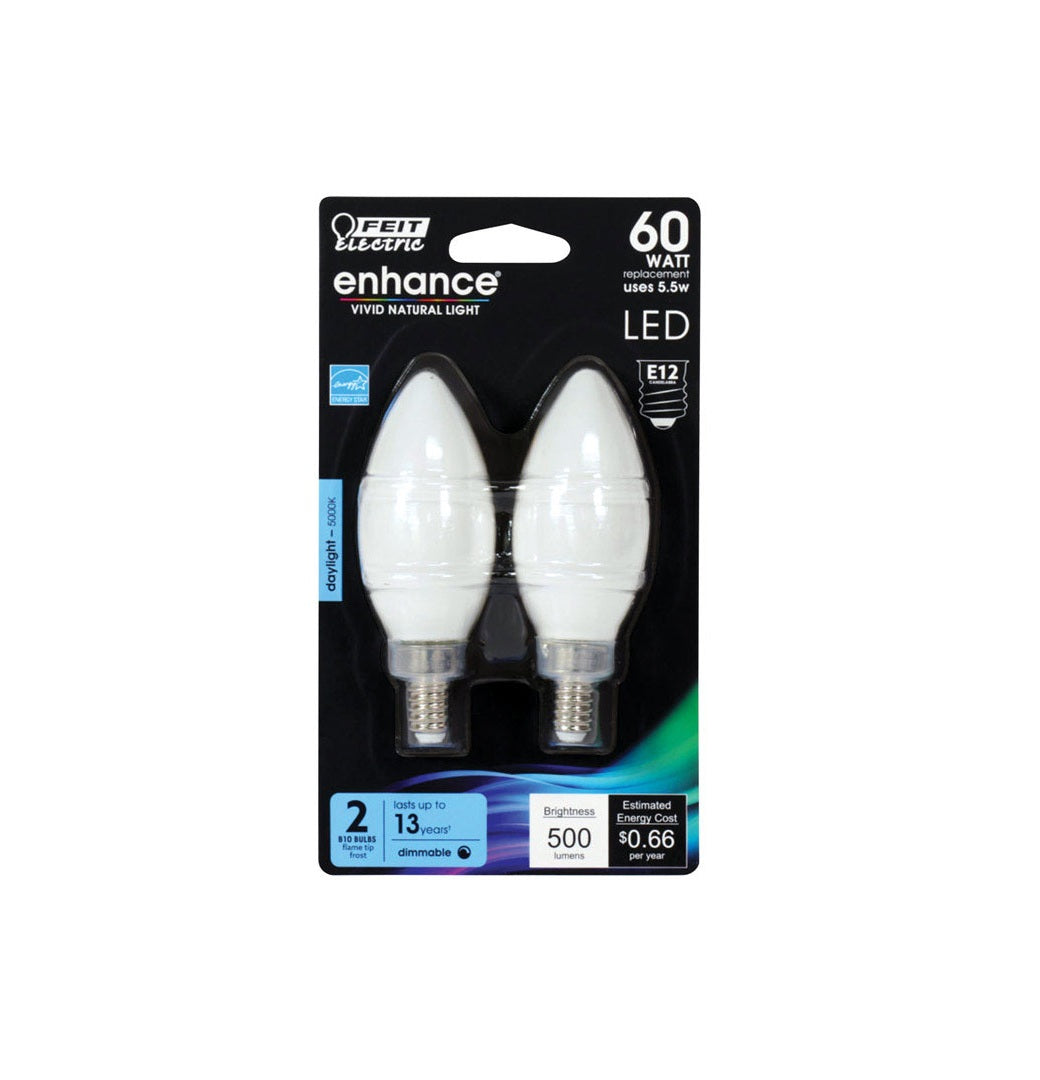 Feit Electric BPCTF60950CAFL2 Enhance Blunt Tip Filament LED Bulb, 5.5 W