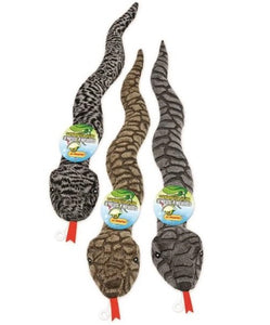 Ruffin' It 16290 Squeaky Plush Snake Dog Toys, Assorted