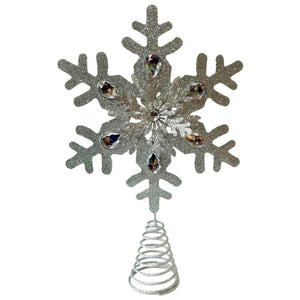 Santas Forest 22401 Christmas Snowflake Tree Top, Silver