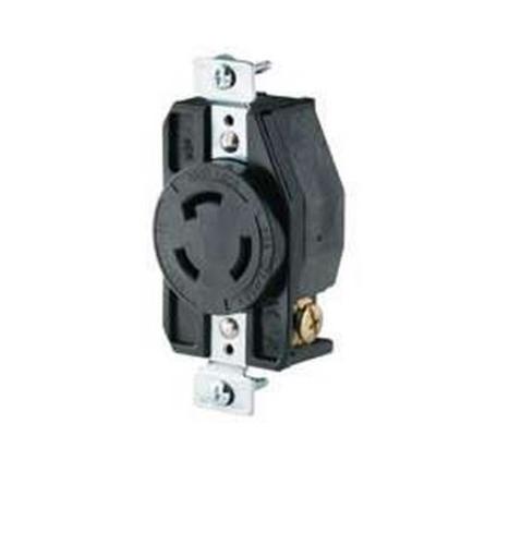 Cooper Wiring CWL1020R Ground Lock Receptacle, 3 Wire, Black