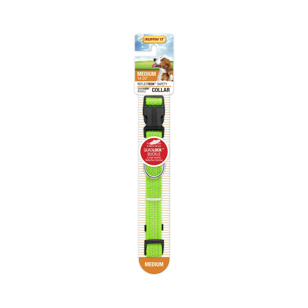 Westminster Pet 7N80016 Ruffin' It Medium Reflective Dog Collar, Nylon, 14 - 20"