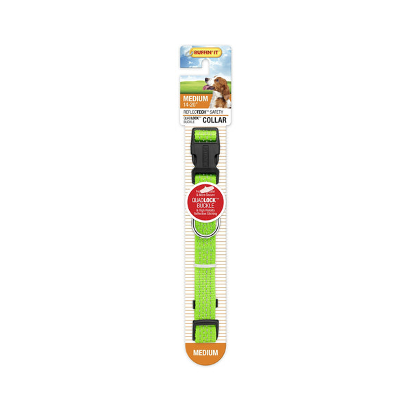 Westminster Pet 7N80016 Ruffin' It Medium Reflective Dog Collar, Nylon, 14 - 20"